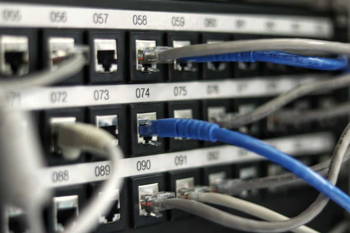 Server room representing cloud data infrastructure