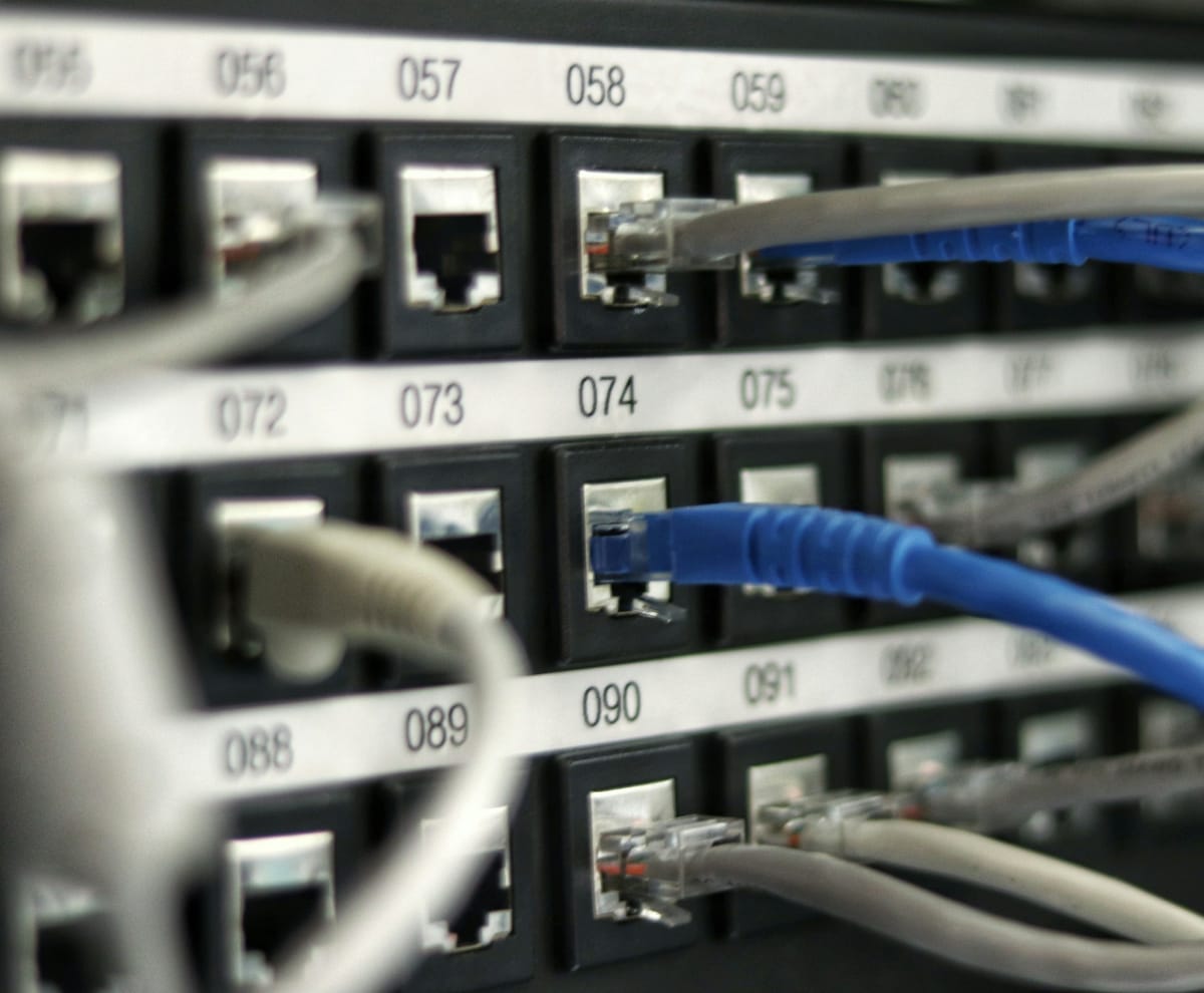 Network patch panel managed by AventixIT engineers